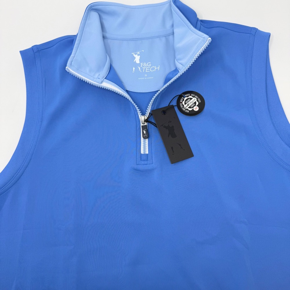 Fairway & Greene F&G Tech Men's Small Sleeveless Golf Pullover Vest Blue NEW